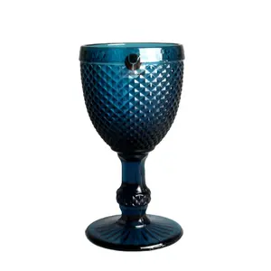 Kadeh şarap bardağı üreticileri cam renk cam katı mavi el yapımı özelleştirilmiş klasik promosyon parti sürdürülebilir züccaciye