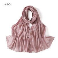 Hijab en mousseline scintillante orné de strass et de motifs floraux, doux et élégant, foulard musulman respirant, long châle pour mariage et fête de l'Aïd