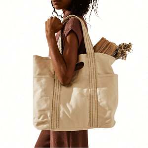 Large Women Canvas Tote Bag Reusable Custom Tote Shopping Bags Cotton Canvas Bag - Product Image 1