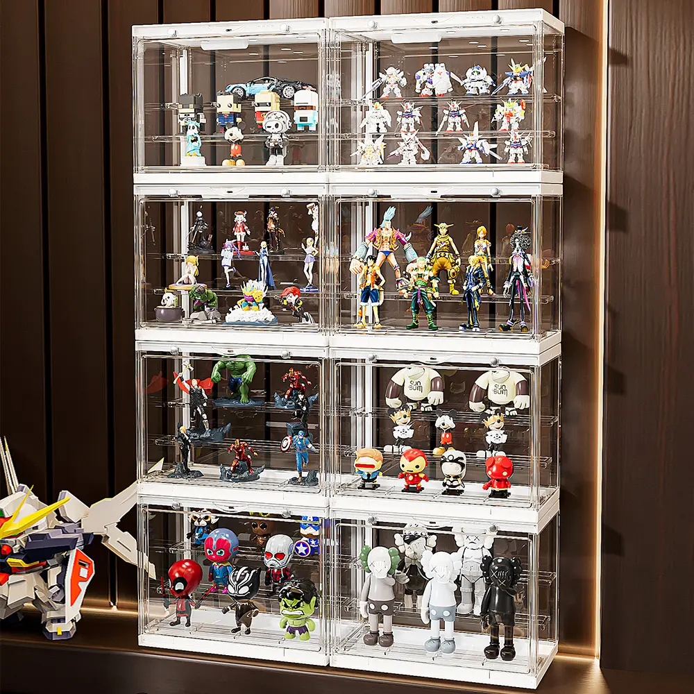 Vitrine en acrylique transparent pour Lego Minifigure, figurine d'action avec étagère, présentoir de rangement à collectionner