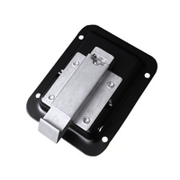 Loquet à palette encastré noir thermolaqué 119*92mm pour boîte à outils de camping-car, remorque, serrure cylindrique industrielle