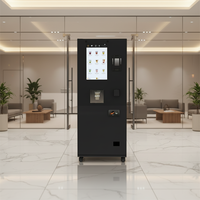 Distributeur automatique de boissons en acier inoxydable GS Vending AI conforme ADA avec écran tactile 22 pouces, code QR, retour de monnaie et contrôle à distance