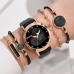 9821 Luxury Ladies Watch With Bracelets Black Woman Watch Set Montre Femme Luxe 