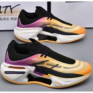 Chaussures de course décontractées légères et colorées, amortissantes, avec soutien de la voûte plantaire, à lacets, à bout pointu, en tissu de coton, pour le basketball - Product Image 1