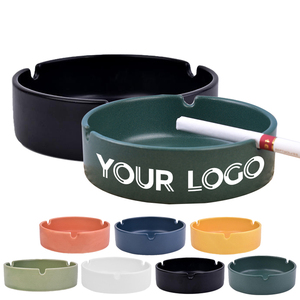 Cendrier en céramique personnalisé 0717 avec logo, design coloré rond, vente en gros, pour promotion, accessoires pour fumeurs - Product Image 1