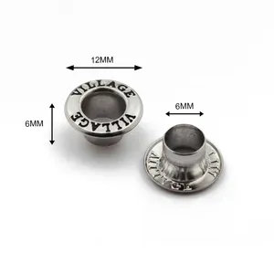 Ojales de metal de alta calidad, material de latón, tamaño de 4mm, logotipo personalizado, para zapatos y ropa, fábrica de China