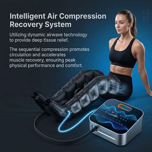 Masseur de compression des jambes et des pieds pour les athlètes, soulagement de la douleur musculaire, taille réglable, contrôle de la durée, massage de haute qualité - Product Image 2