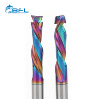 BFL aleación de tungsteno 2 flauta arriba y abajo Molino de extremo compresión azul Nano revestimiento Cnc Router Bits
