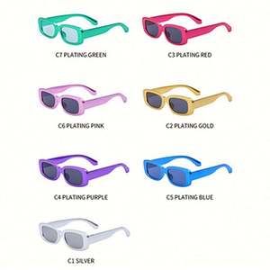 Gafas de Sol Cuadradas Pequeñas Vintage al por Mayor, Gafas de Sol con Marco Dorado Rectangular UV400 para Hombre y Mujer - Product Image 6