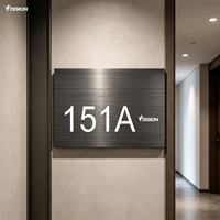Papan Nomor Rumah/Acara Luar Ruangan Berkualitas Tinggi FISSION QL-CM608 dari Baja Tahan Karat dengan Nomor Pintu/Rumah untuk Bisnis 220V