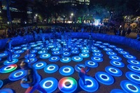 Interaktiver LED-Sensorboden für Außenbereiche mit Musikfunktion und Kreisform