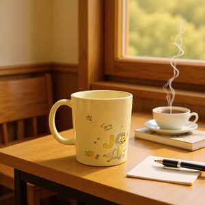 <b>Ceramic</b> <b>Cup</b> Beige 301-400ml Screen Printing For Gifts - Product Image 1