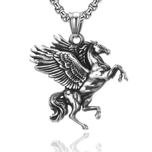 yunnique Pegasus Pendant Necklace <b>Titanium</b> Steel Wings Design For Men And Women Gift Jewelry - Product Image 1
