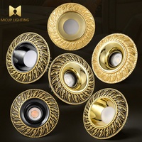 Lampu Downlight LED Tersembunyi Gaya Prancis, Tembaga Penuh, Anti Silau, Warna Emas, Lampu Plafon Gaya Amerika, Warna K-gold, Lampu Sorot Ruang Tamu