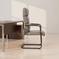 Chaise de bureau ergonomique en cuir, dossier haut en maille respirante, design de luxe léger, pour salle de conférence, réception, dortoir