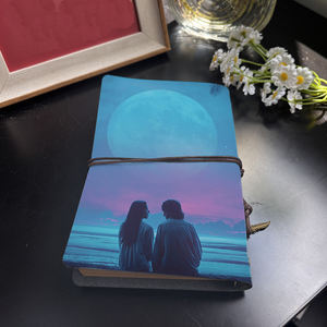 Cuaderno A6 hecho a mano, cierre <span class=keywords><strong>de</strong></span> corbata Vintage, 160 páginas, gran regalo para asistentes a reuniones <span class=keywords><strong>de</strong></span> estrategia corporativa con <span class=keywords><strong>pareja</strong></span> Moon Sea - Product Image 3