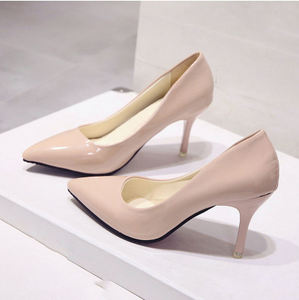 Çıplak Stilettos sivri siyah iş ayakkabısı rugan mavi artı boyutu ayakkabı kırmızı - Product Image 3