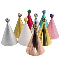 Chapeau d'anniversaire en carton doré irisé à paillettes pour tous les âges, idéal pour enfants, bébés et adultes - Vente en gros