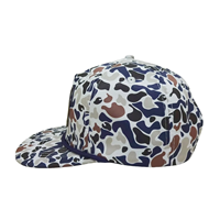 5 panneau personnalisé camouflage chapeau plat bord corde Golf chapeau rétro canard Camouflage chapeau cuir Patch broderie Baseball Snapback corde Gorras
