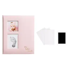 Hot Sale Wholesale Custom Journal Cover Eerste Jaar Baby Footprint Notebook Journal Baby Memory Book