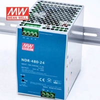 Alimentation industrielle à découpage MEAN WELL NDR-480-24 AC-DC 480W 24V20A sur rail DIN, garantie 3 ans, la 48e loi de la puissance