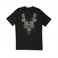 Transferts thermocollants personnalisés avec motif floral en strass pour T-shirt