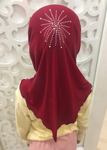 2025 Dubai islámico tradicional étnico bufanda chal gasa diadema Hijab para Niñas musulmanas de Oriente Medio de 3 a 12 años chal pequeño - Product Image 5