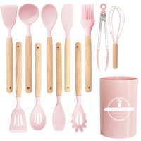 Vente Flash 12 Pièces Accessoires de Cuisine Ustensiles de Cuisson en Silicone Ensemble d'Ustensiles de Cuisine