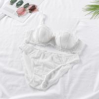 Nouvelle lingerie confortable, soutien-gorge sexy en maille transparente fantaisie, soutien-gorge doux pour femmes, culotte, ensemble de lingerie romantique