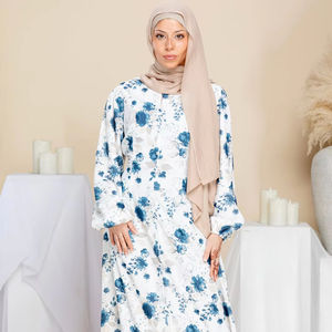 Abaya para Mujer, Manga Larga, con Volantes en el Bajo, Vestido Maxi Modesto, Ropa Islámica - Product Image 1
