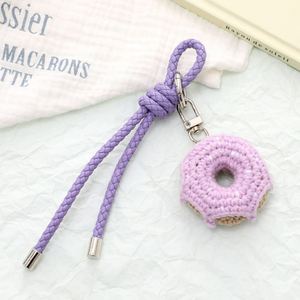 Bonito colgante de ganchillo hecho a mano con forma de donut para bolso, llavero de coche, colgante para teléfono móvil, accesorios colgantes para bolso, bonito colgante para bolso - Product Image 4