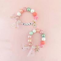 2024 moda dulce Color caramelo pulsera con cuentas pulseras con lazo para niños niñas amistad al por mayor