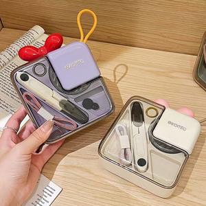 Kit de costura Ekomio, mini portátil, cuadrado, color blanco cremoso, con agujas y herramientas para uso doméstico, para estudiantes - Product Image 3