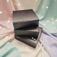 Boîte cadeau en kraft noir, emballage robuste pour cadeaux généraux, écologique, finition lisse, personnalisable, légère et portable