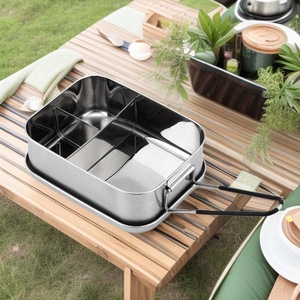 Stainless Steel Rectangular Lunch Box With Lid Stackable Bento Box For Student And Office Use - Product Image 4