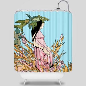 Rideau de douche en polyester blanc vierge pour sublimation, vente en gros - Product Image 6