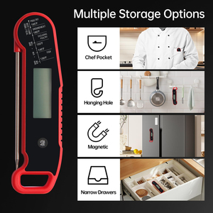 Termómetro Digital para Alimentos y Carne con Precisión de 0.5C, Apto para Lavavajillas, Lectura Instantánea, Termopar para Uso en la Cocina, Rotación de 180 Grados - Product Image 3