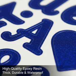 Custom Vinyl Glitter Letter Number Stickers Self-Adhesive Waterproof UV Coated Rectangular DIY Crafts for Photo Frames Candle - Product Image 4