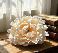 Grande tête de pivoine en soie de 15 cm, fleurs artificielles pour coiffure DIY, décoration d'Halloween, fait main, respectueux de l'environnement