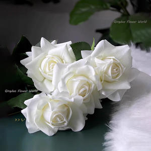 جودة عالية لمسة حقيقية الورود الاصطناعية زهرة طويلة الجذعية الوردي اللاتكس فو الأزهار لحفلات الزفاف تزيين المنزل - Product Image 2