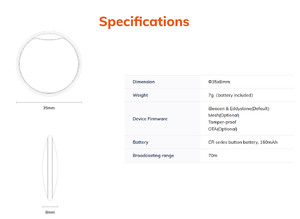 Botón de Pánico de Emergencia SOS con Beacon BLE 5.0 Ibeacon y Eddystone, Programable - Product Image 4