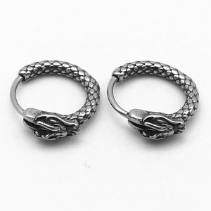 Yunnique – boucles d'oreilles à clip en forme de dragon, style chinois, signe du zodiaque, en acier inoxydable, bijoux unisexes - Product Image 1