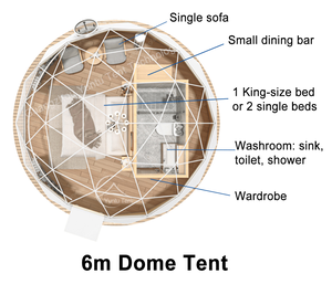 خيمة قبة كوخه مخصصة مع حمام لـ 70 شخصًا قباب ضيافة تجارية كاملة - Product Image 5