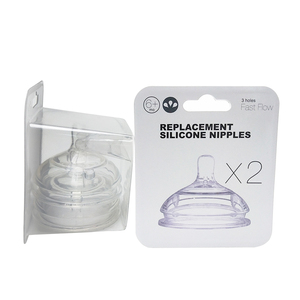 Prodotti per Neonati di Grado Alimentare, Tettarella per Biberon con Collo Largo 7cm, Due <span class=keywords><strong>Pezzi</strong></span>, Tettarella in Silicone Anti-Colica per l'Allattamento - Product Image 1