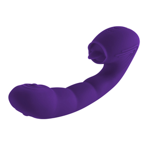 Vibromasseur Duo Pulse à 10 modes avec langue léchante en silicone, rechargeable par USB, étanche IPX6, faible bruit, masseur personnel - Product Image 2