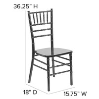 Chaises Chiavari Noires en Résine Empilables pour Banquets et Événements Hôteliers Professionnels