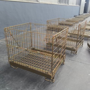 מיכל משטחים רשת תיל כבד |   מלגזה ניתנת לערום |   פלדה מגולוונת עמידה בפני קורוזיה - Product Image 6