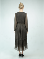 Robe Décontractée Bettergirl 2025, Mode Vintage Française, Col en V Sexy, Manches Corne à Perles Lourdes, Taille Empire