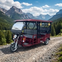 Tuk-tuk Électrique 2025 Haute Vitesse 72V 2000W, Véhicule Passager à Trois Roues pour Adultes, 7 Places, Grande Autonomie