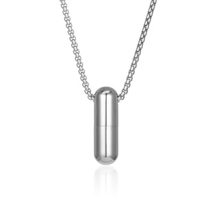 Wholesale Stainless Steel Vintage Capsule Pendant Necklace for Men - Product Image 6